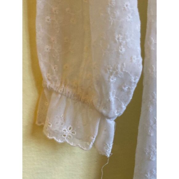 VTG Nicole Dorissa Int Country Girls Dress Boho Embroidered Ruffled White 7 - Picture 4 of 5